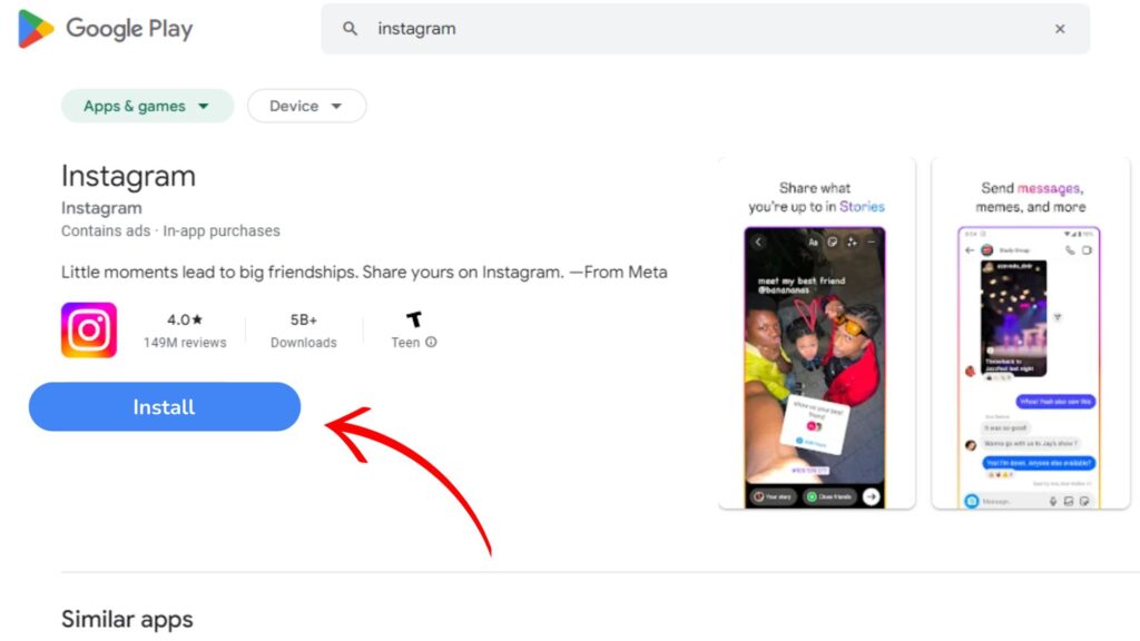 Download and Install Instagram