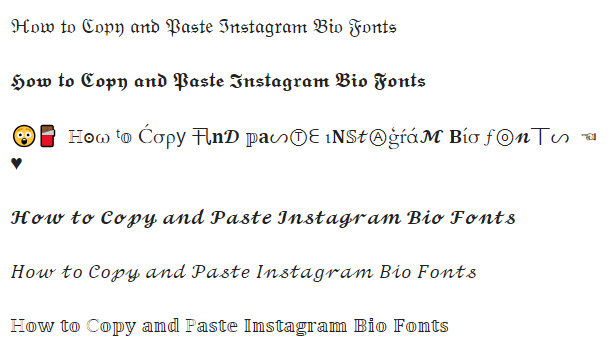 How to Copy and Paste Instagram Bio Fonts